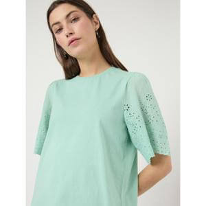 Y.A.S Lex Short Sleeve Embroidered Top